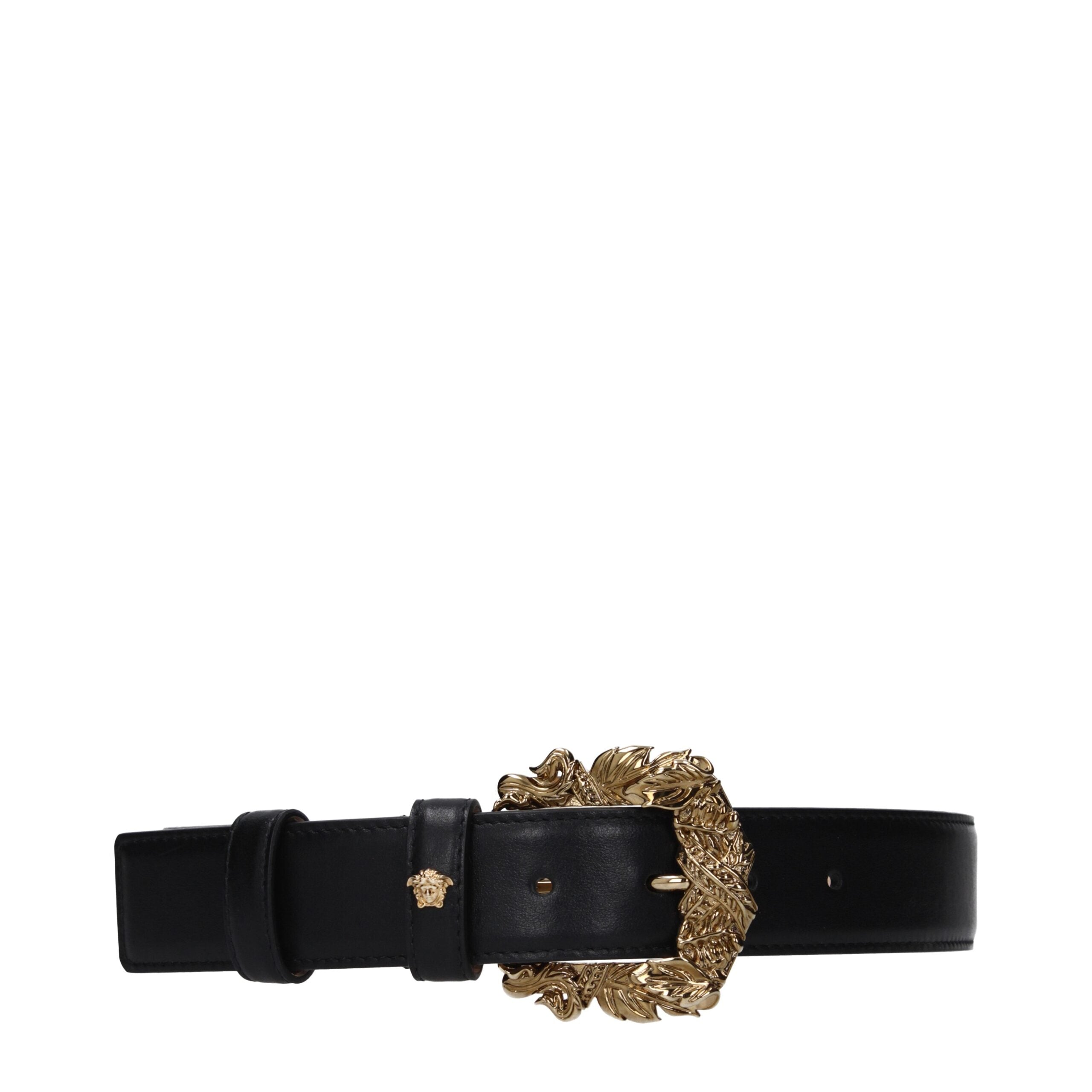 Versace Black Leather Belt – Timeless Minimalism with a Vintage Edge