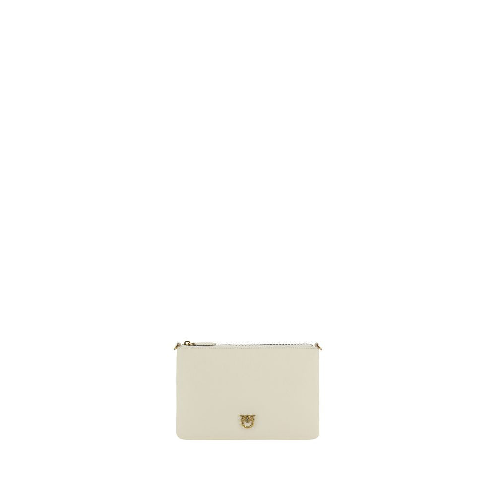 Pinko crème kalfsleder extravagant schouderontwerp clutch