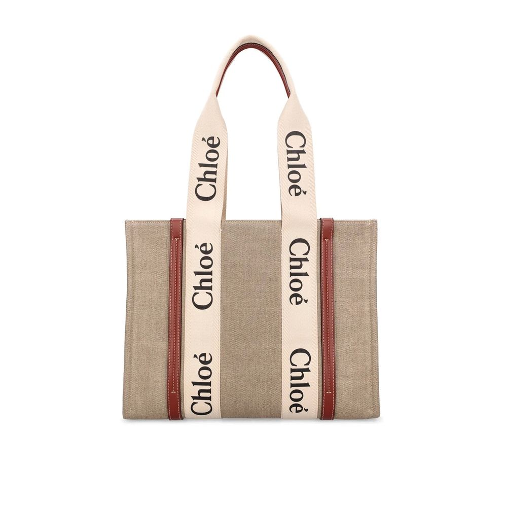 Chloé Beige Linen Tote Bag