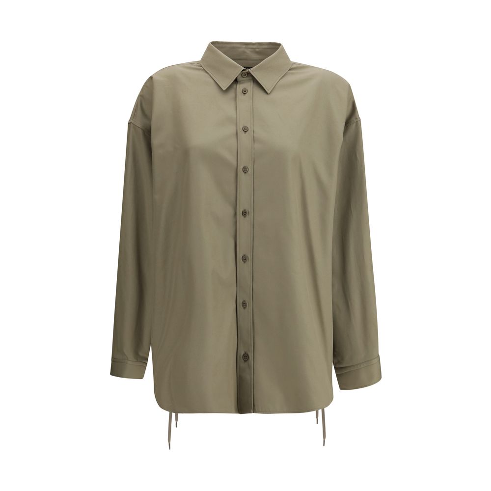 Balenciaga Lace-Up Shirt Katoenen Gabardine Overhemd