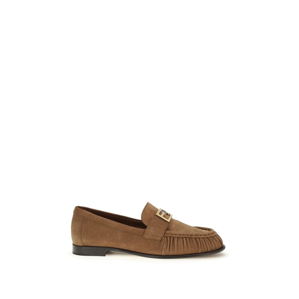 Fendi Bos Taurus Slip-On Loafers Bruin Met FF Detail