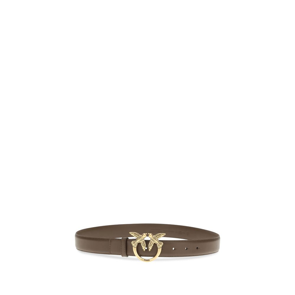 PINKO Love Berry Riem Donkerbruin Kalfsleer