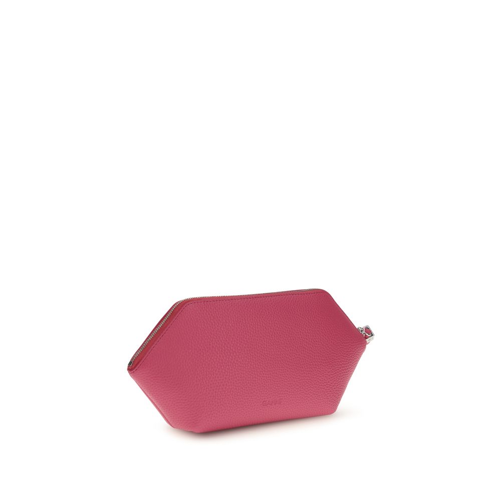 Ganni pouch bou velvet roze