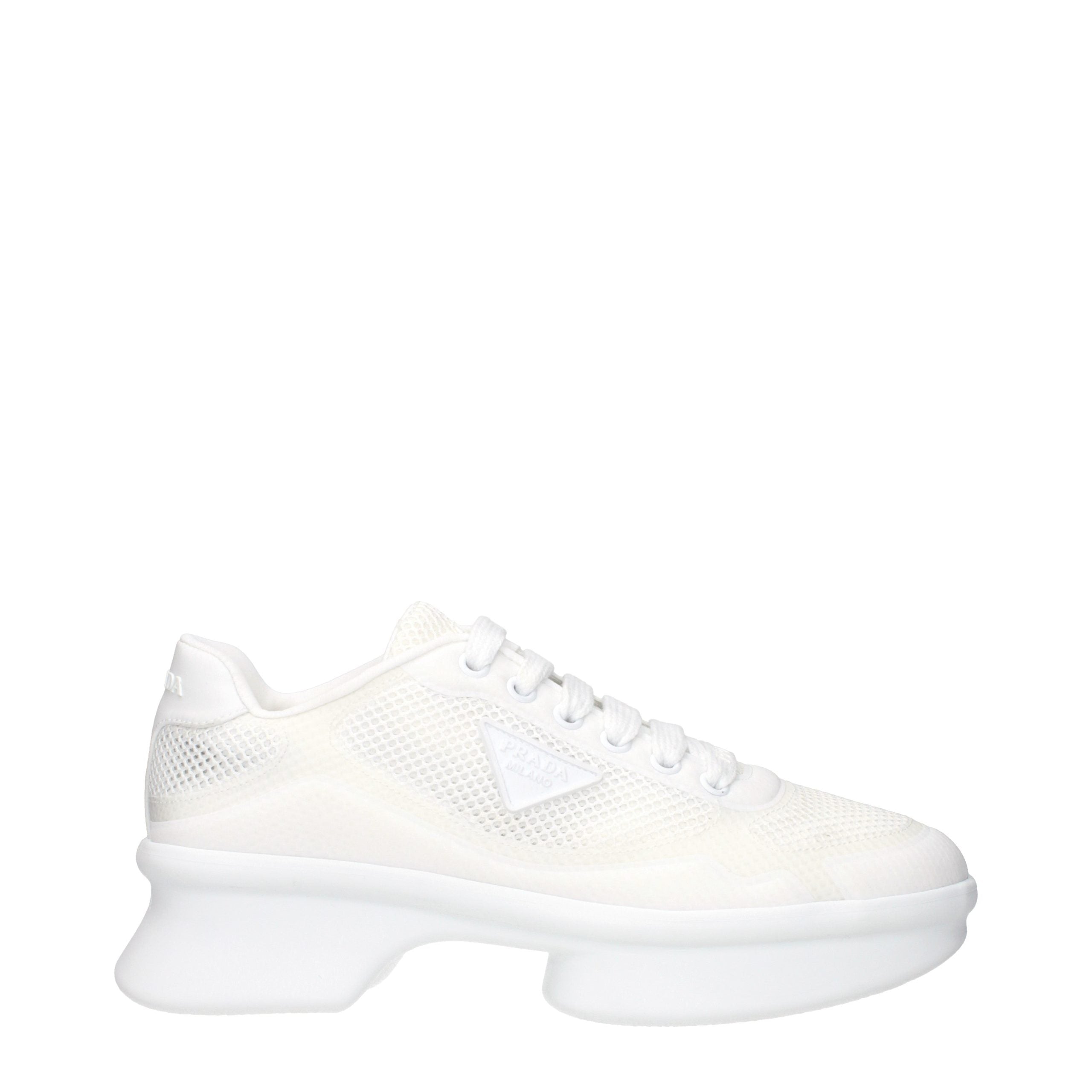 Prada Witte Textiel Sneakers met Logo Details