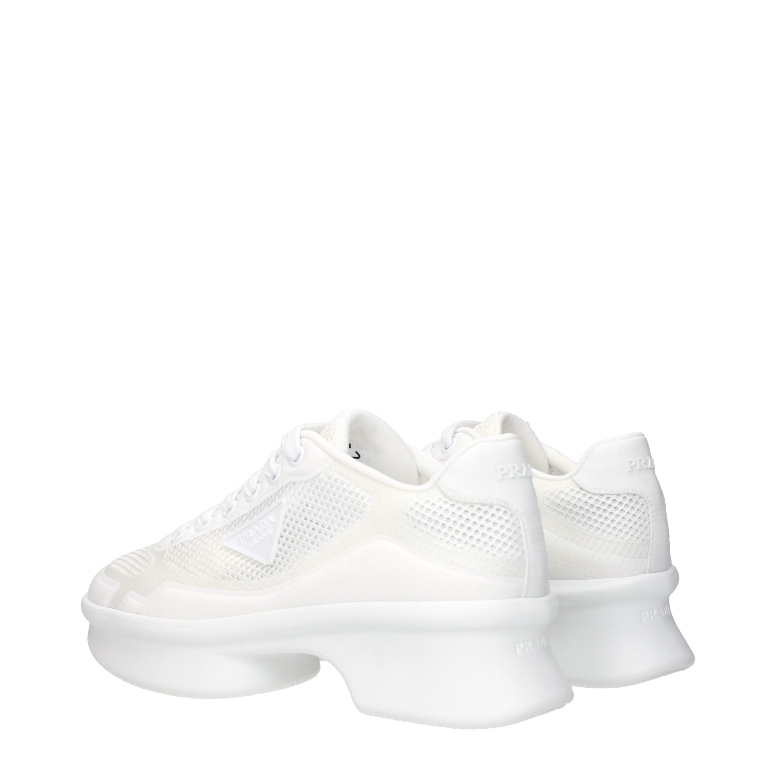 Prada Witte Textiel Sneakers met Logo Details