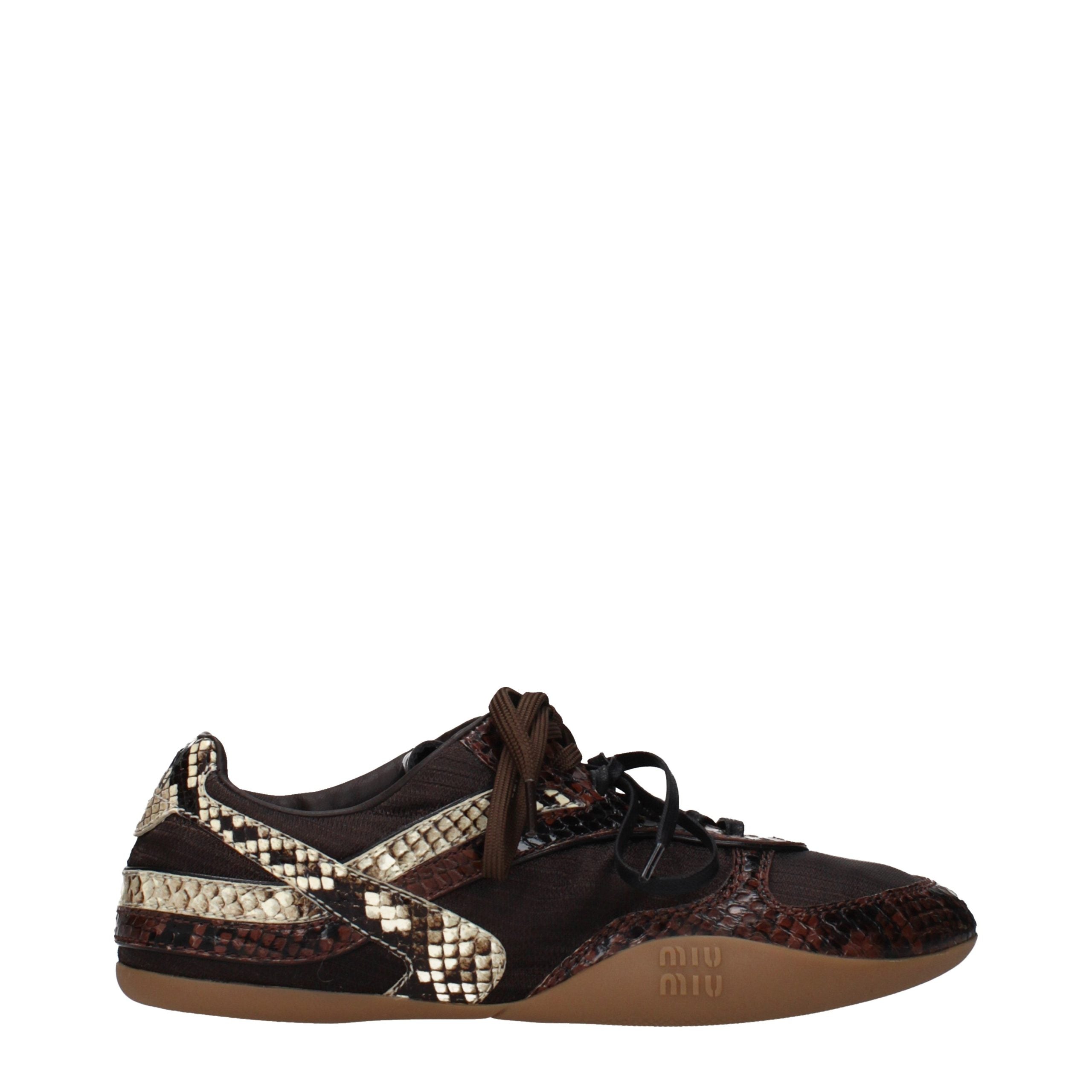 Miu Miu Calfskin Leather Logo Sneakers