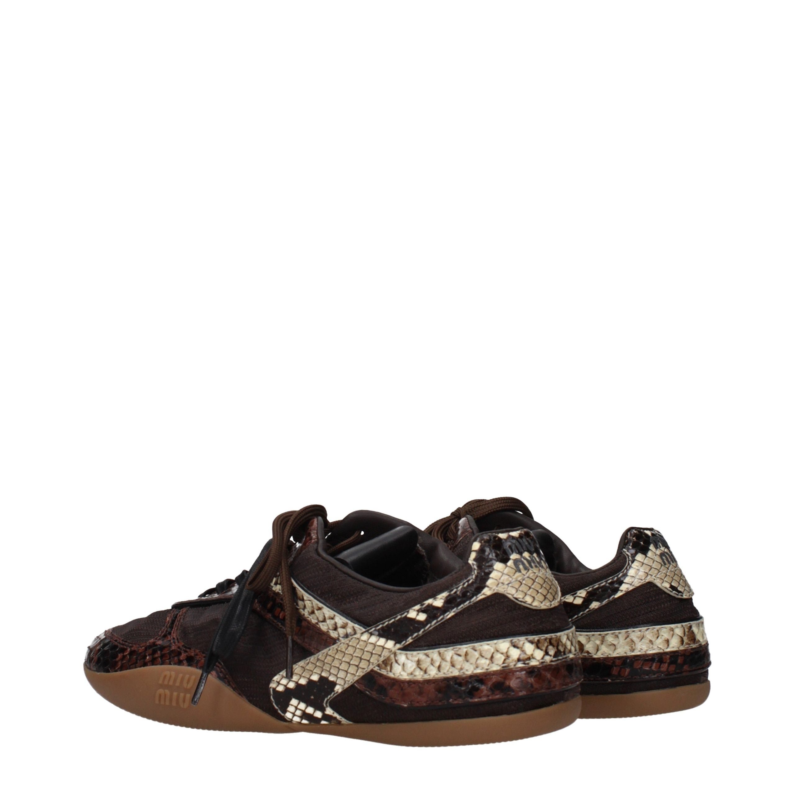 Miu Miu Calfskin Leather Logo Sneakers