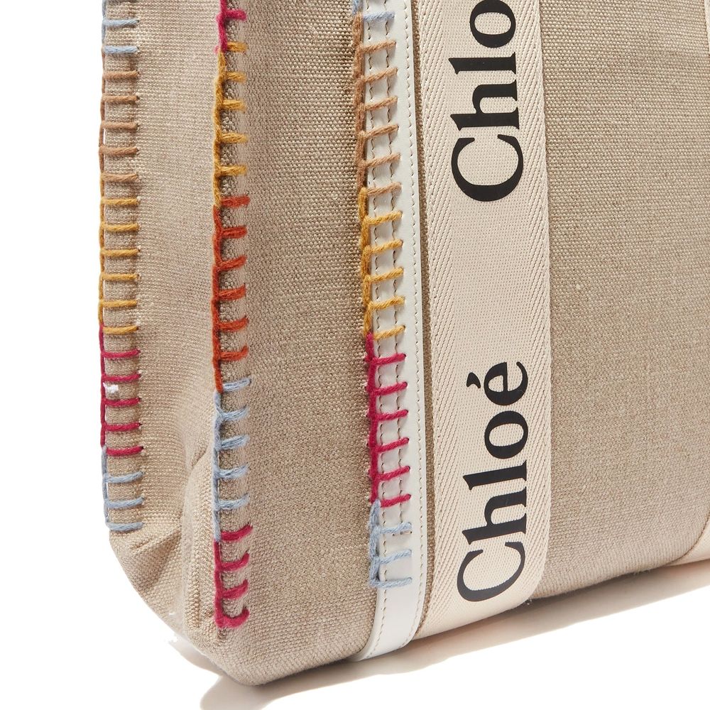 Chloé Tote Bag Beige met Blanket Stitch Details