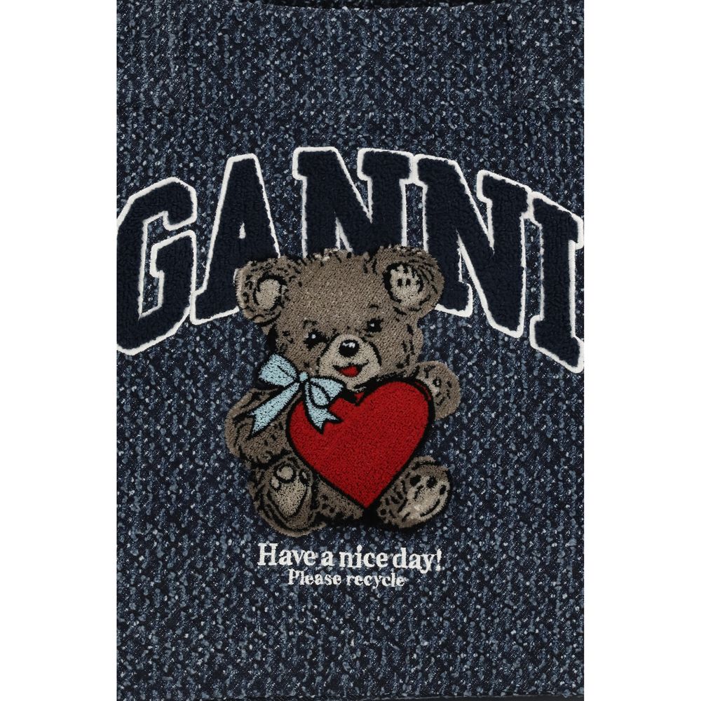 Ganni Denim Blauwe Decadente Schoudertas