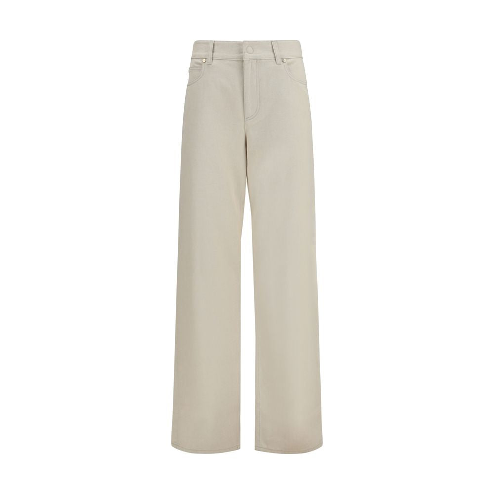 Fendi ff reverse high-waisted-tailored-elongated wide-leg jeans