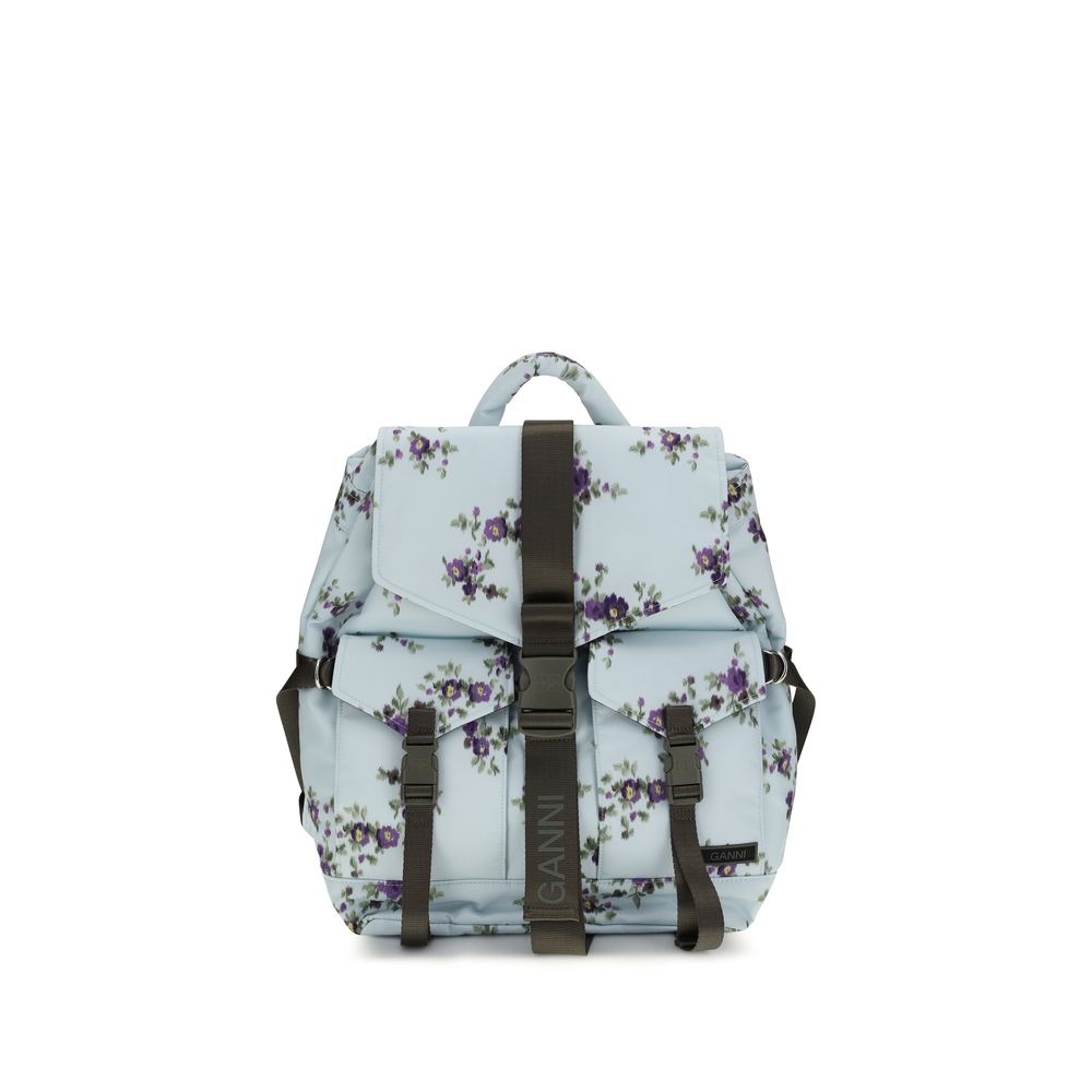Ganni re-tech nylon floral backpack