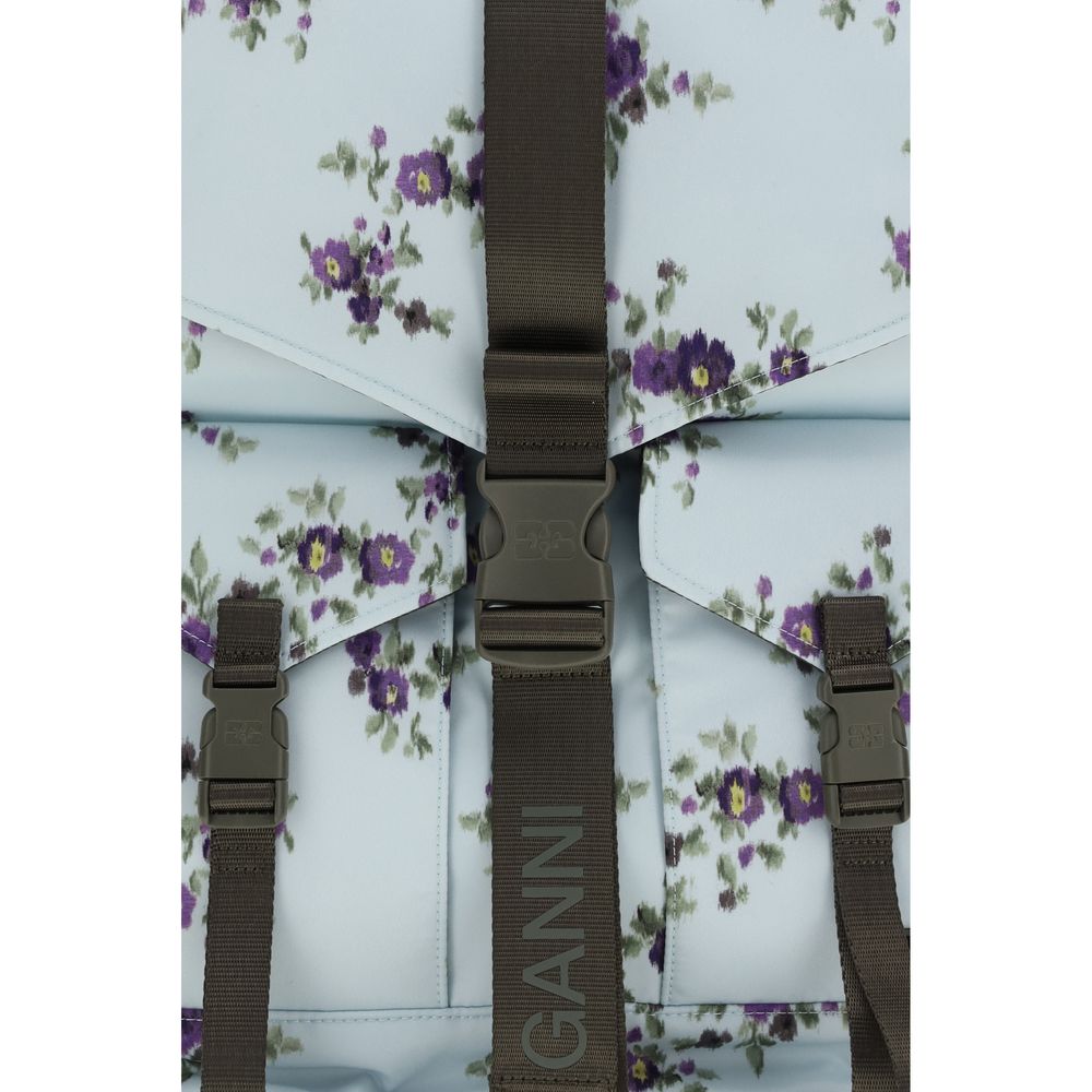 Ganni re-tech nylon floral backpack