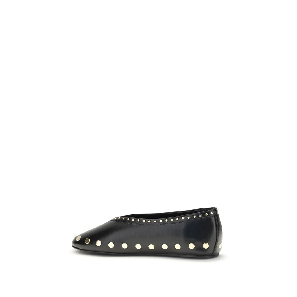 Ganni jenny ballerinas goudkleurige studs signature