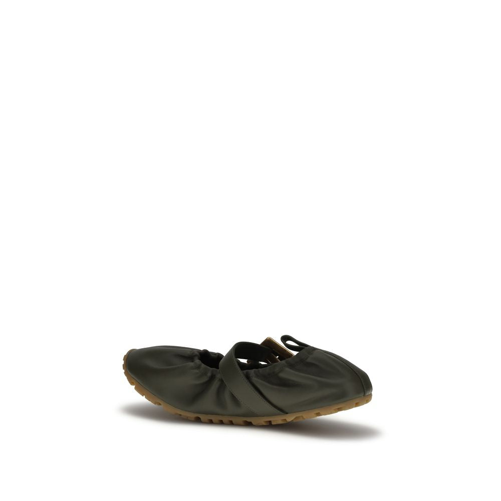 Balmain Calfskin Ballerina Silhouette Ballet Flats