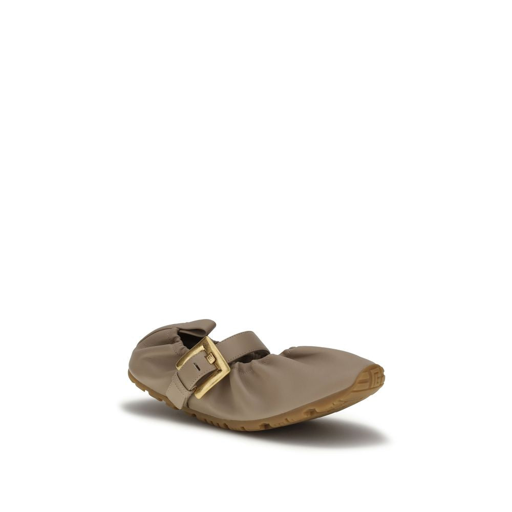 Balmain Extraordinary Taurus Calfskin Ballet Flats