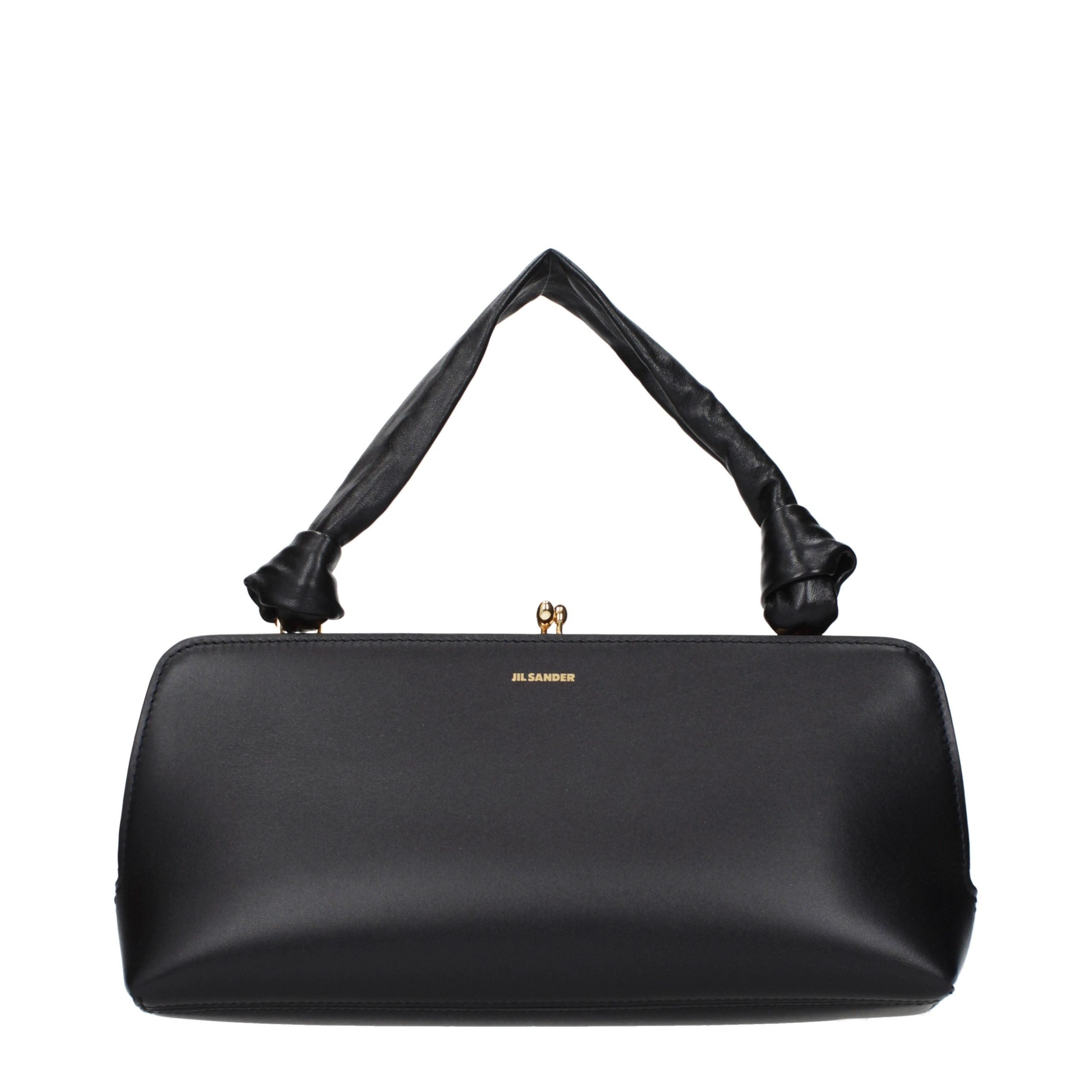 Jil Sander matteblack softleather handtas