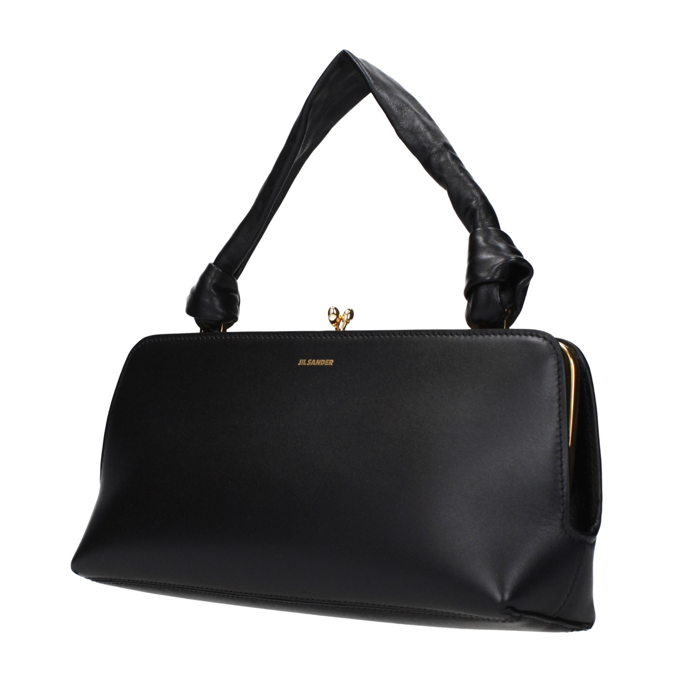 Jil Sander matteblack softleather handtas