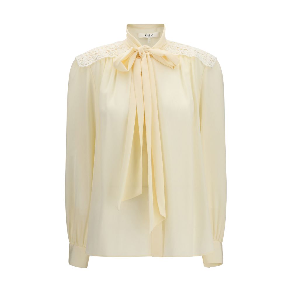 Chloé Sublieme Handgeborduurde Strik Detail Blouse