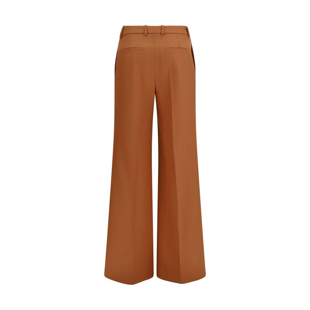 Chloé oranje katoenen uitlopende flared broek