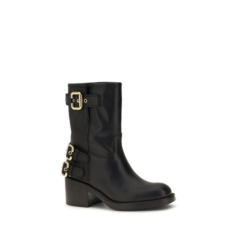 Chloé Dakota Boots Kalfsleder Fluweel Enkellaarsjes