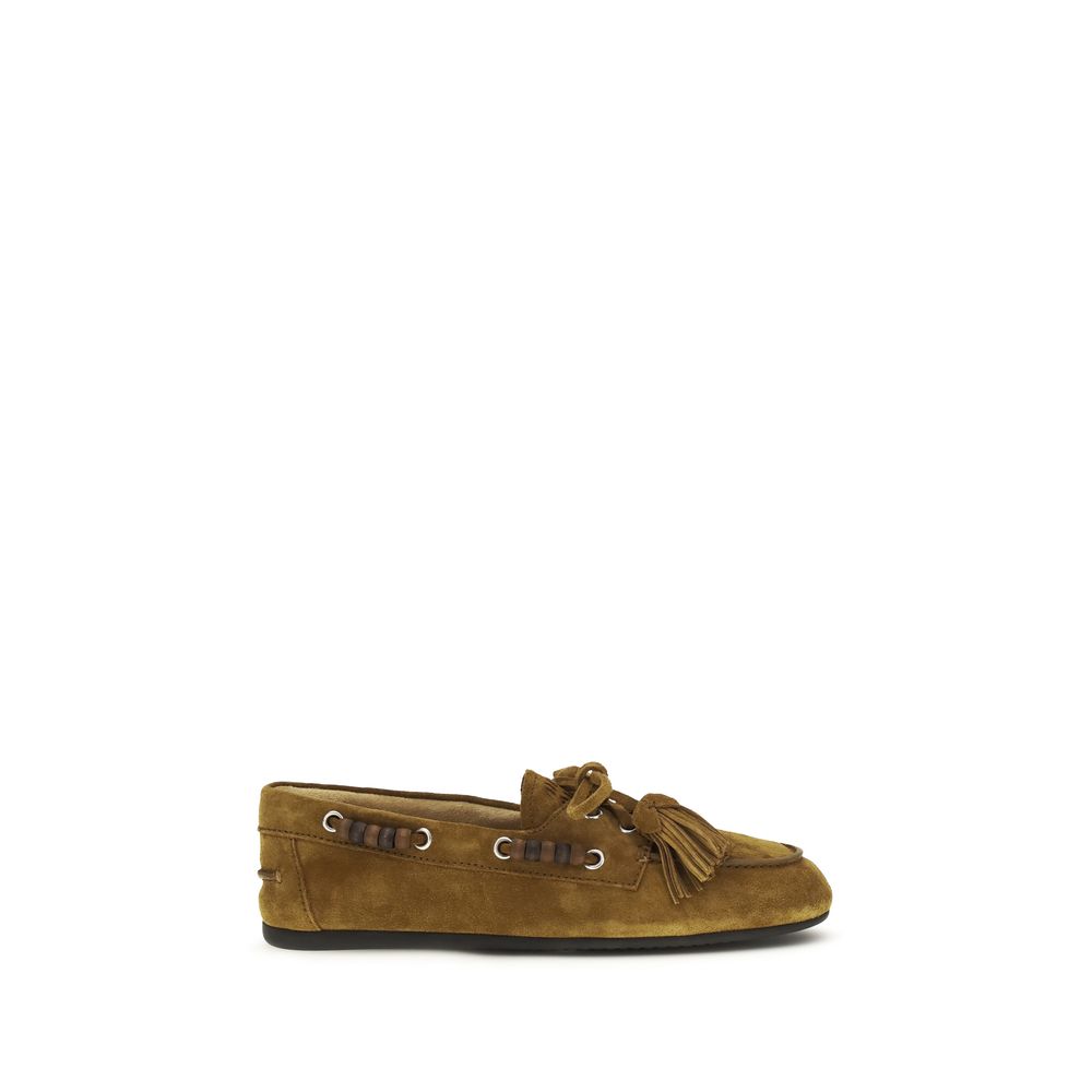 Miu Miu Beige Kalfsleder Taurus Loafers