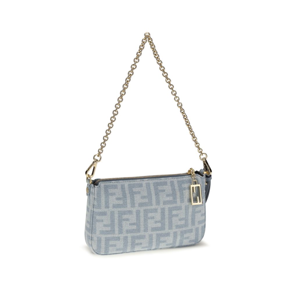 Fendi Baguette Clutch FF Denim