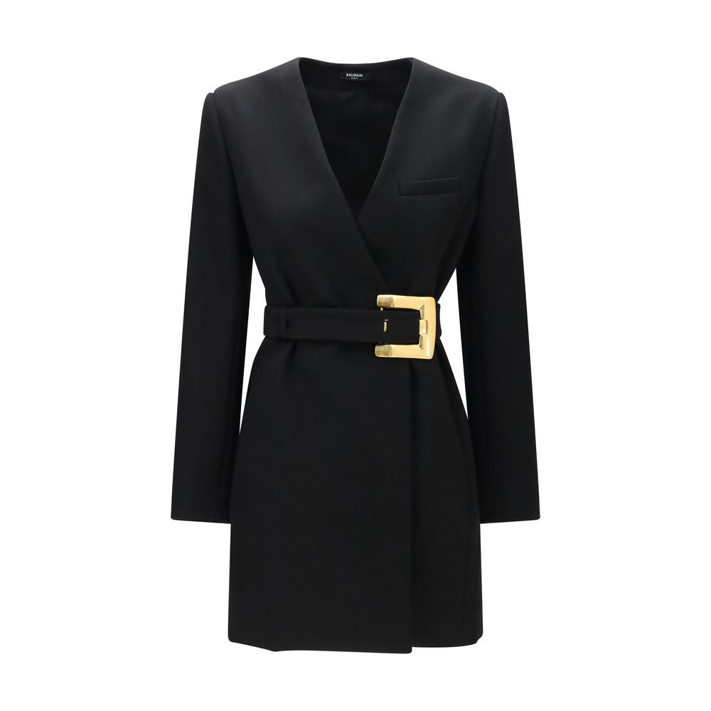 Balmain Oves Aries Architectonisch Monochroom Blazer