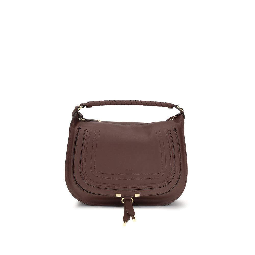 Chloé Marcie Kalfsleder Donkerbruin Luxe Schoudertas