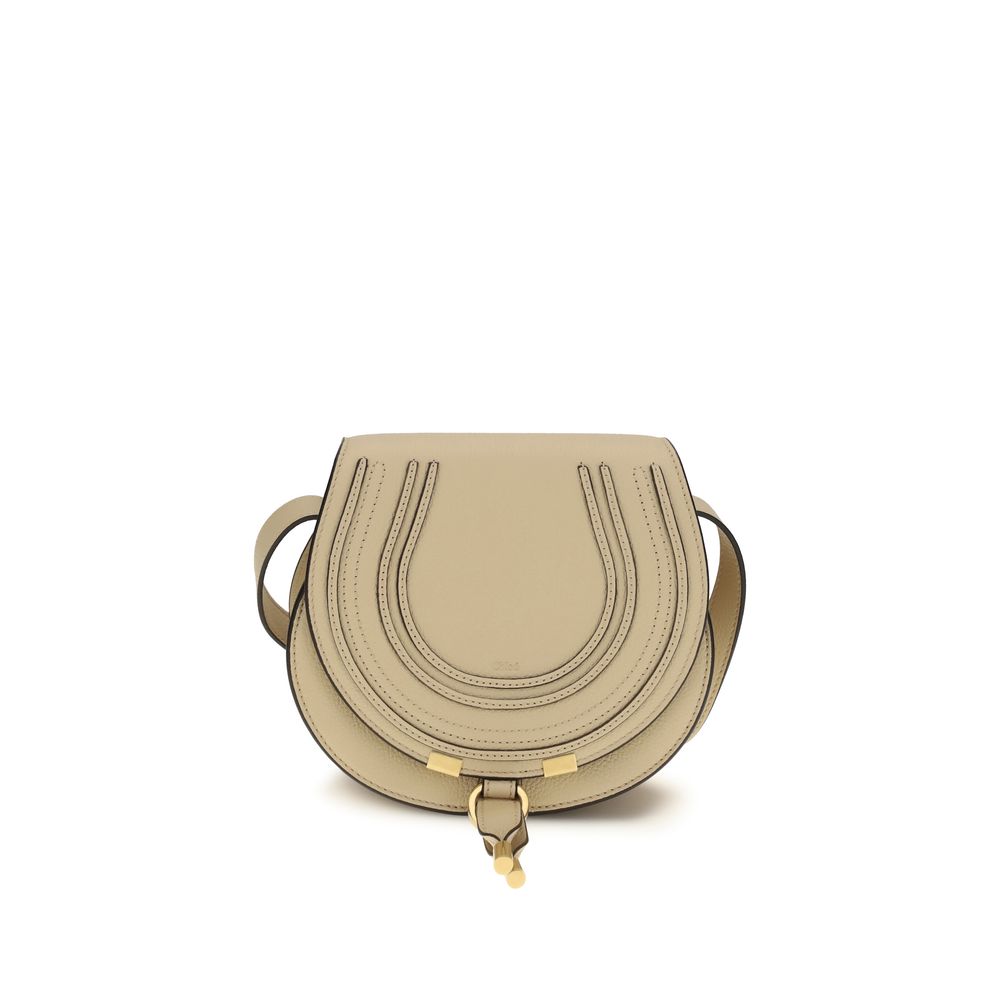 Chloé small marcie beige kalfsleder schoudertas