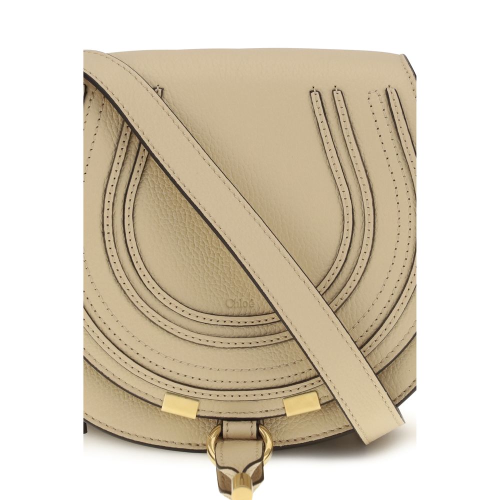 Chloé small marcie beige kalfsleder schoudertas