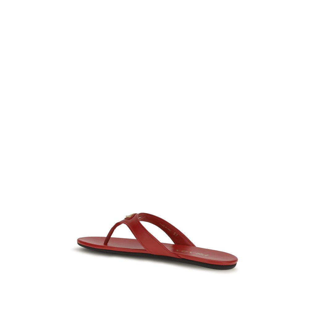 Prada Bos Taurus Kalfsleder Minimalistische Sandalen