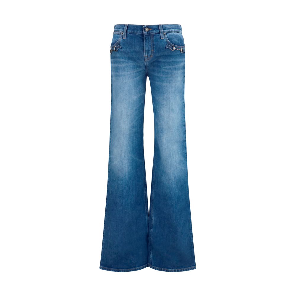 Gucci Stretch Denim Jeans met Horsebit Detail
