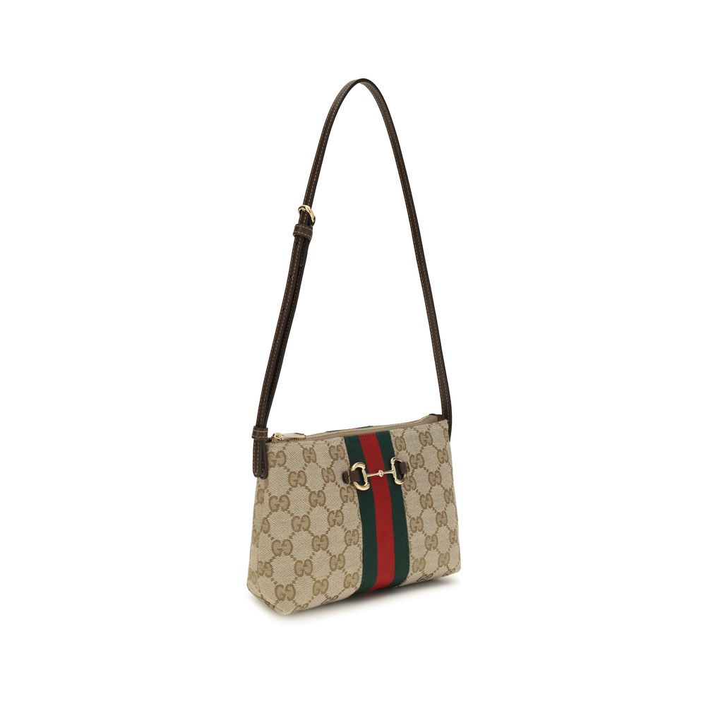 Gucci GG Print Schoudertas met Horsebit Detail