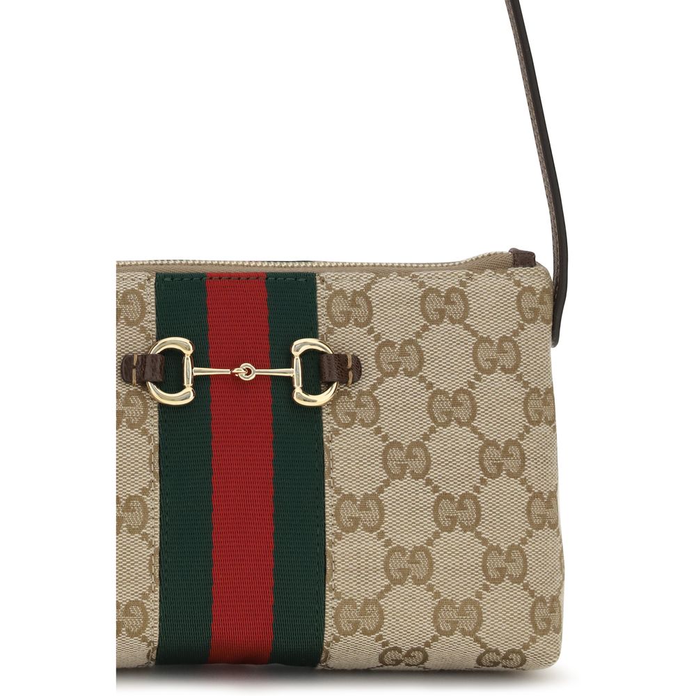 Gucci GG Print Schoudertas met Horsebit Detail