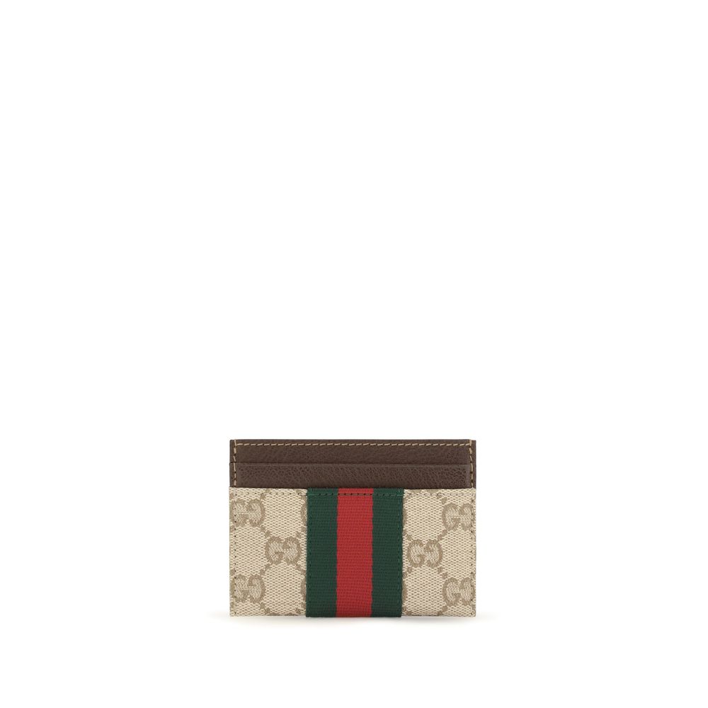 Gucci Card Holder GG Canvas met Web Stripe