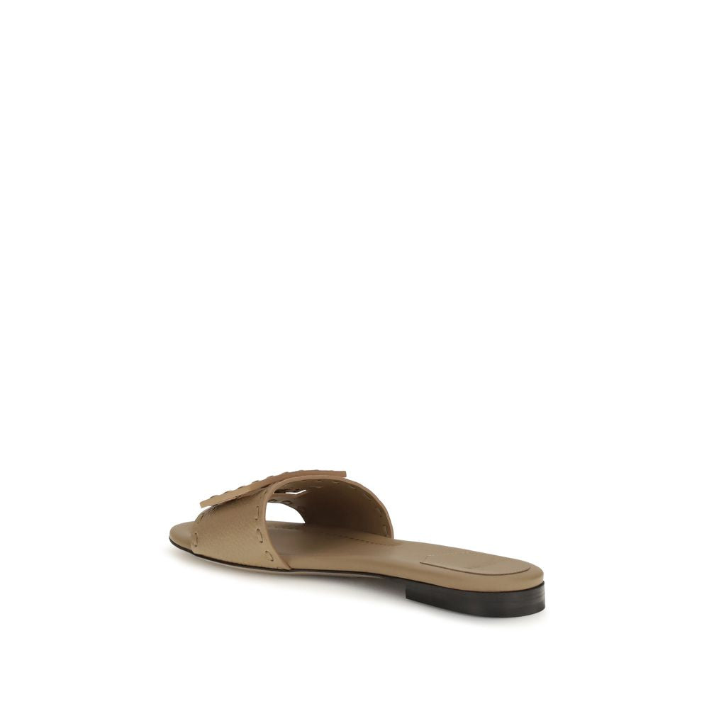Fendi bos taurus kalfslederen sandalen ambachtelijk