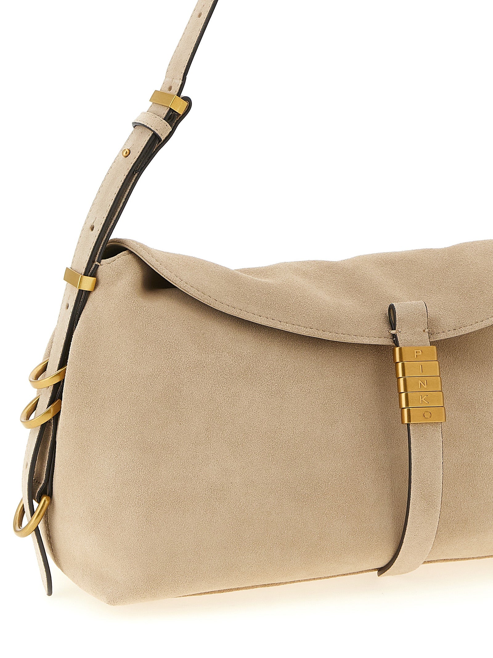 PINKO Saddle Horizontal suède schoudertas
