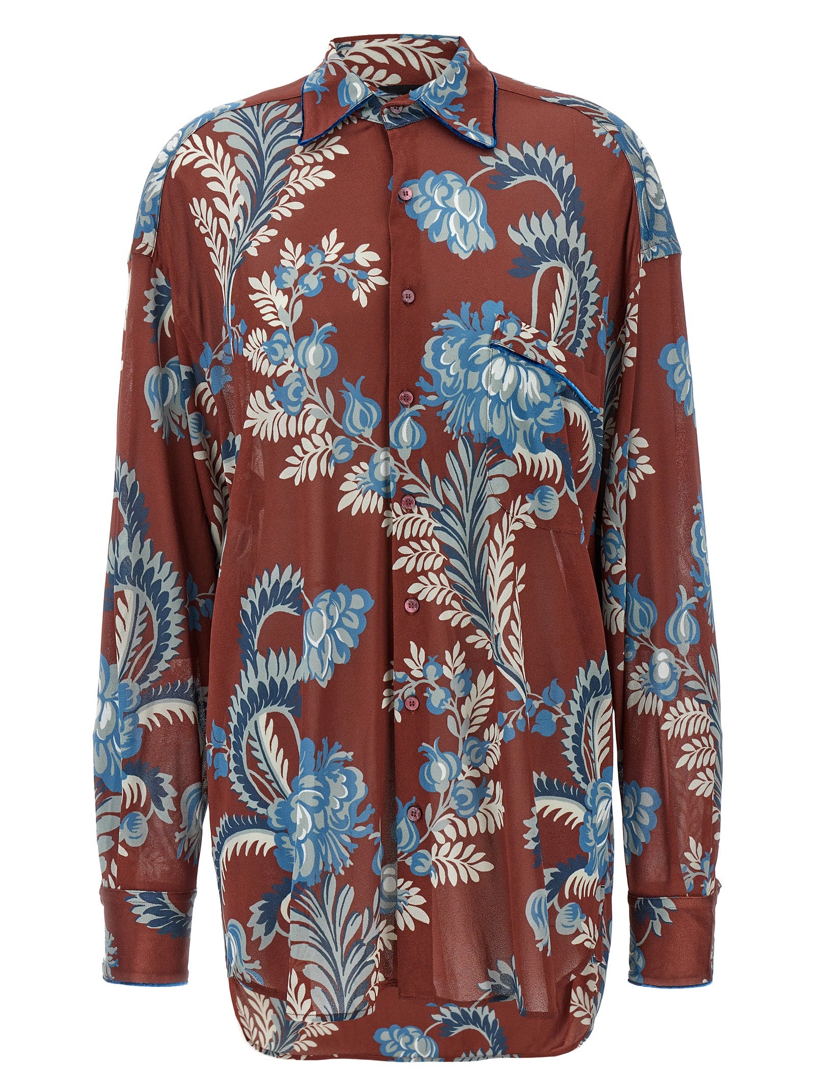 Etro Floral Foliage Sophisticated Silhouette Shirt