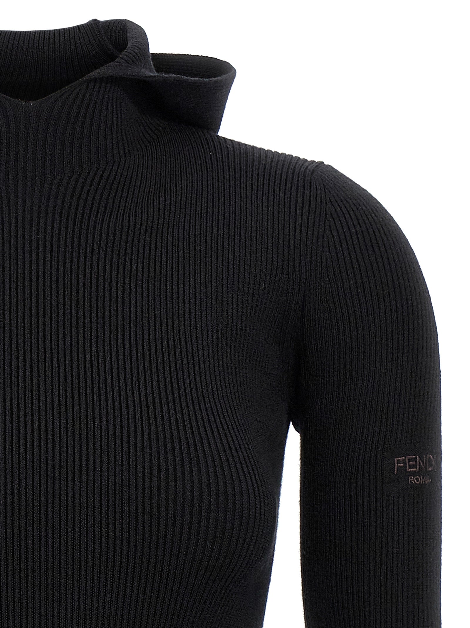 Fendi Ribbed Hooded Dress