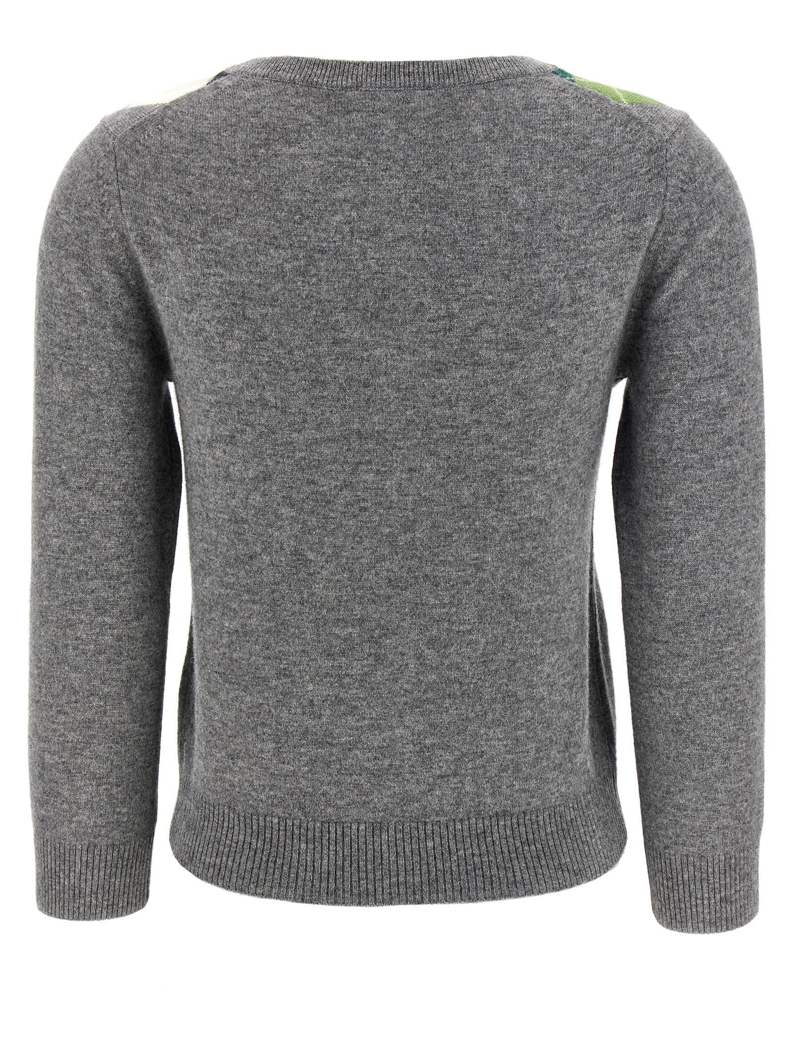 Ganni Gray Merino Wool Cardigan Cardigan