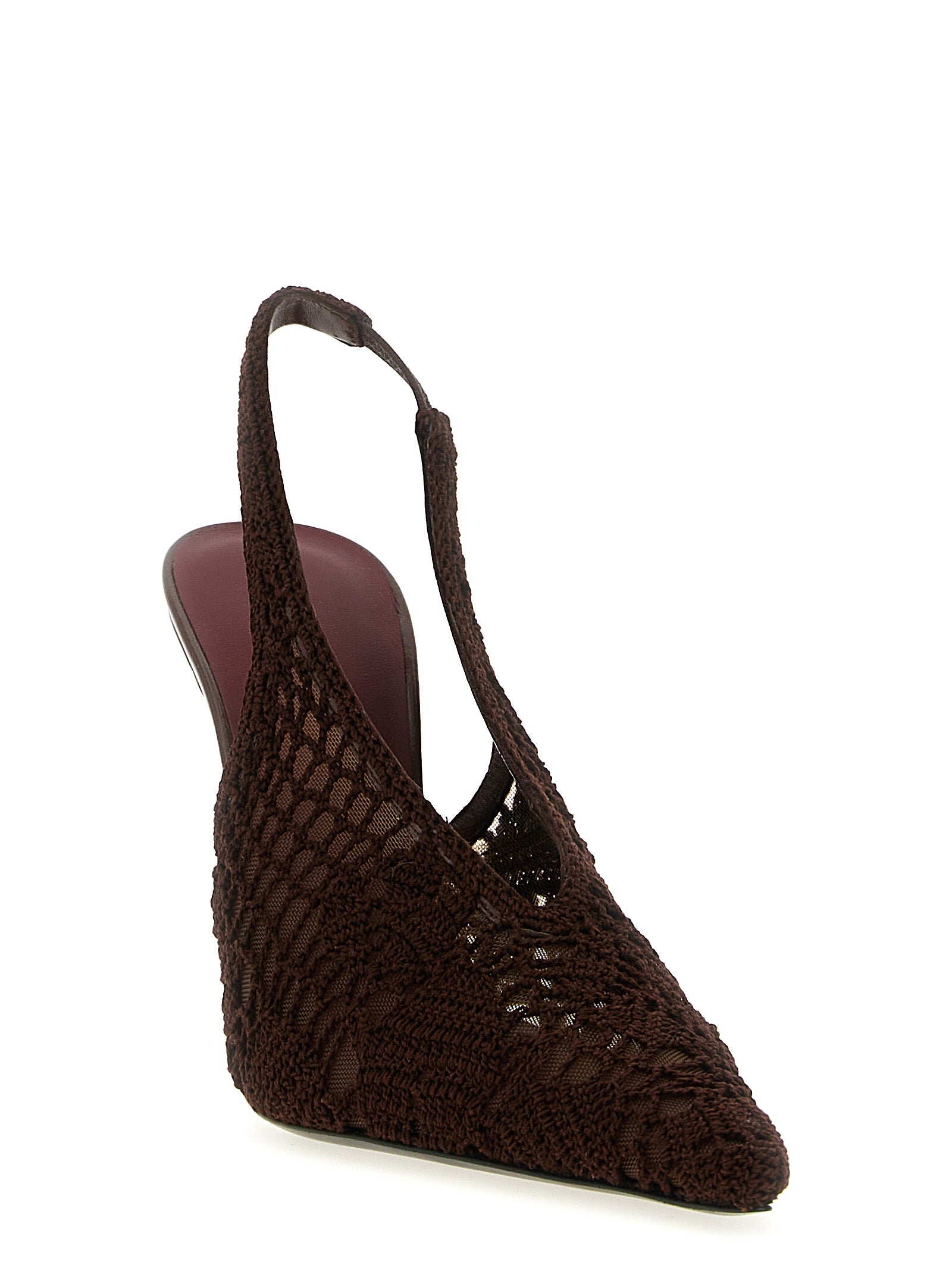 Magda Butrym Crochet Tulle Slingback Pumps