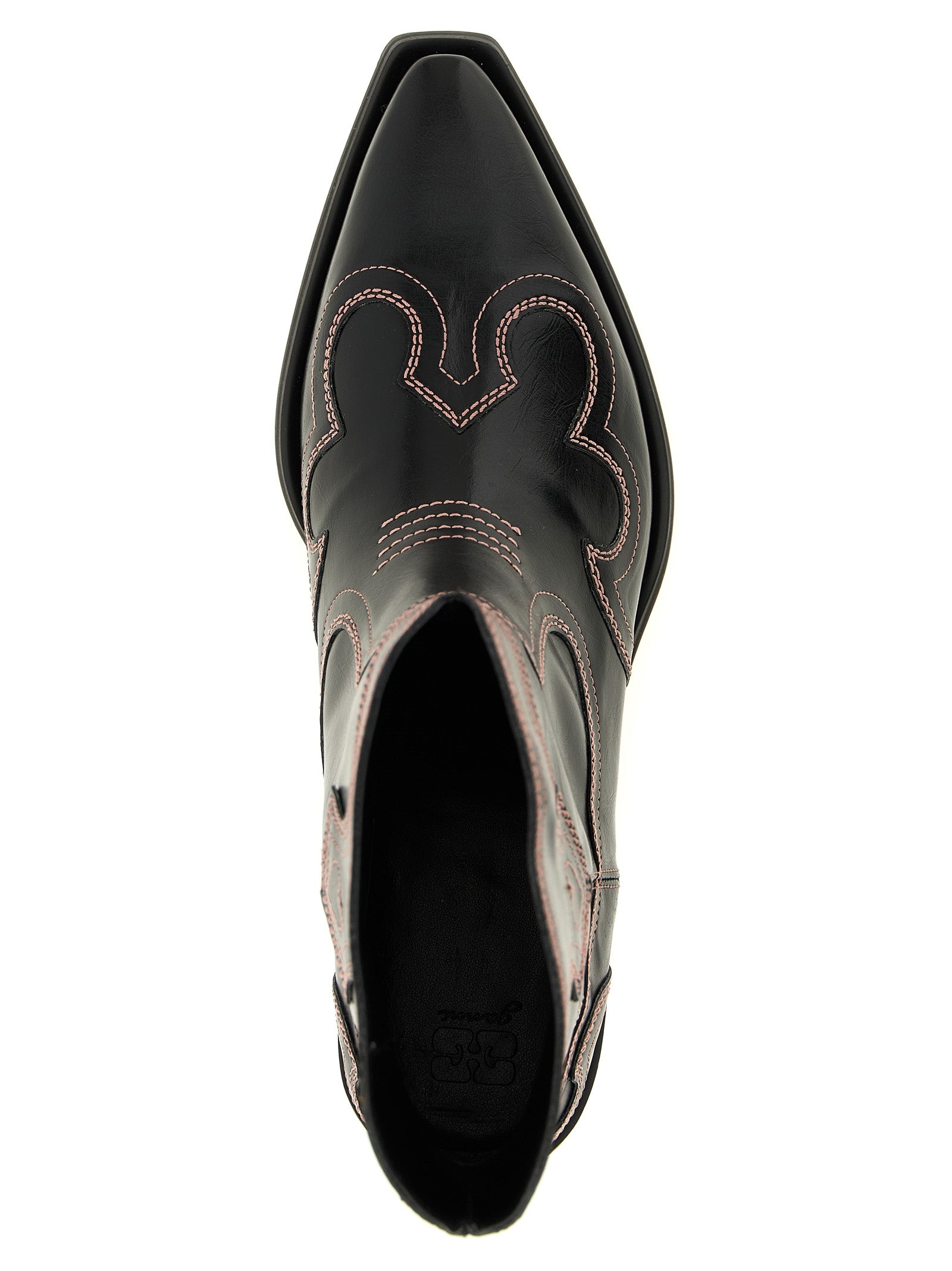 Ganni Low Shaft Embroidered Western Boots