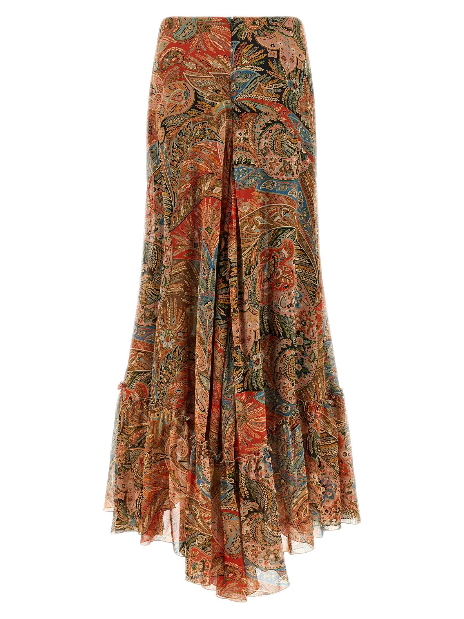 Etro PaisleyFoliage Extravagant Botanical Patterned Skirt