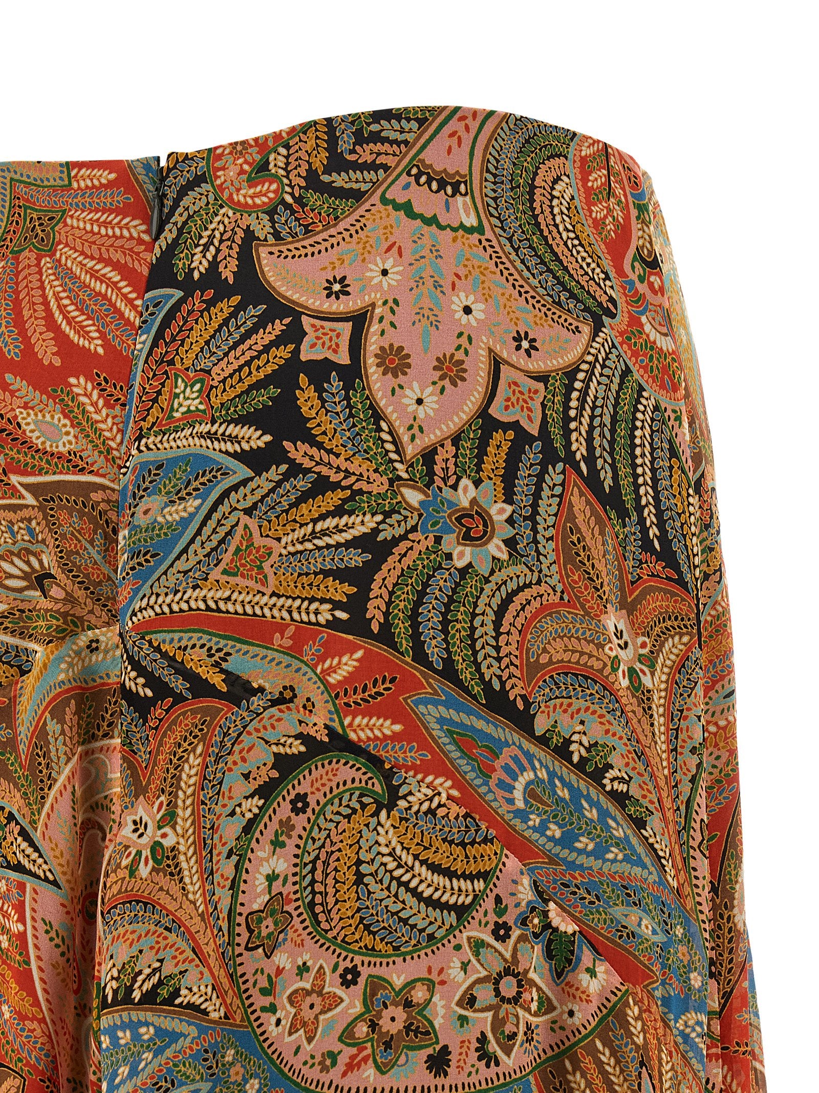 Etro PaisleyFoliage Extravagant Botanical Patterned Skirt