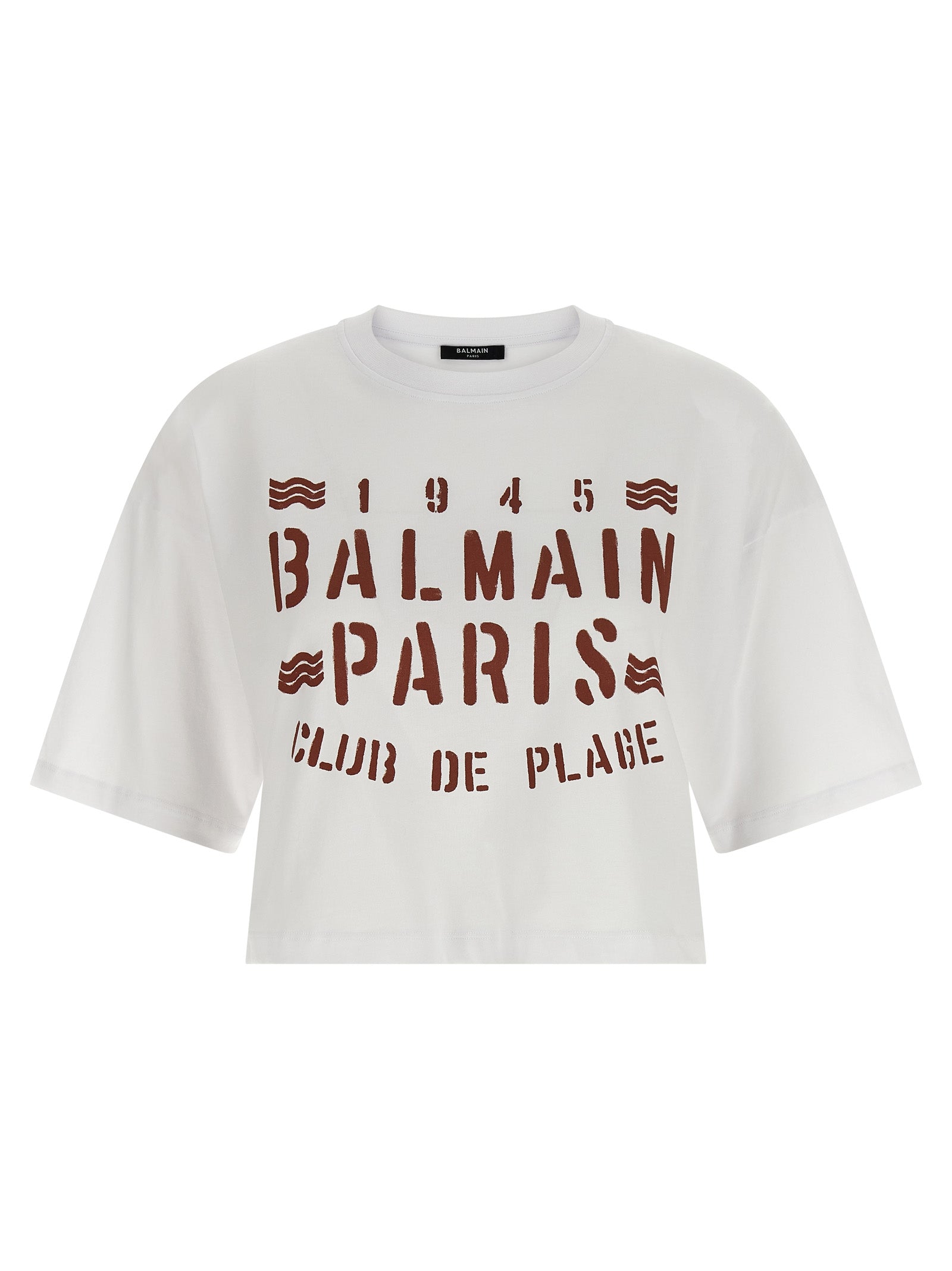 Balmain Plage Embroidered All-Over Monogram T-Shirt