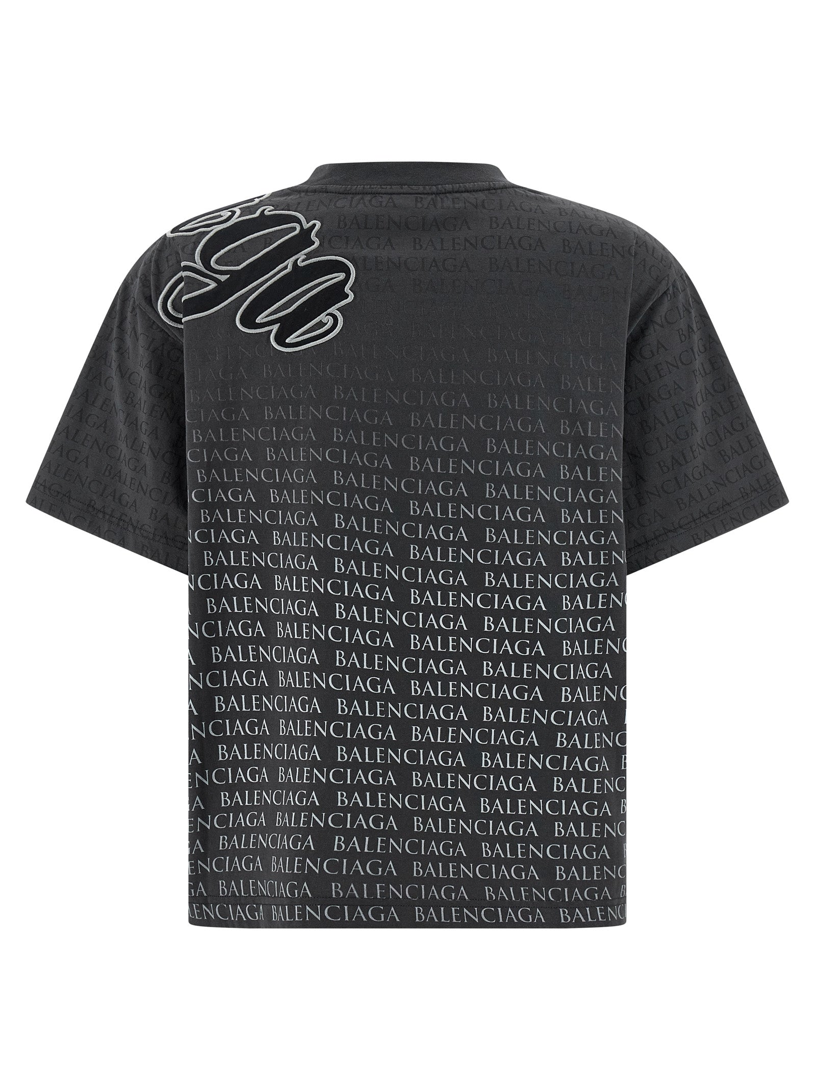 Balenciaga + Logo Embroidered Monogram Signature + T-Shirt