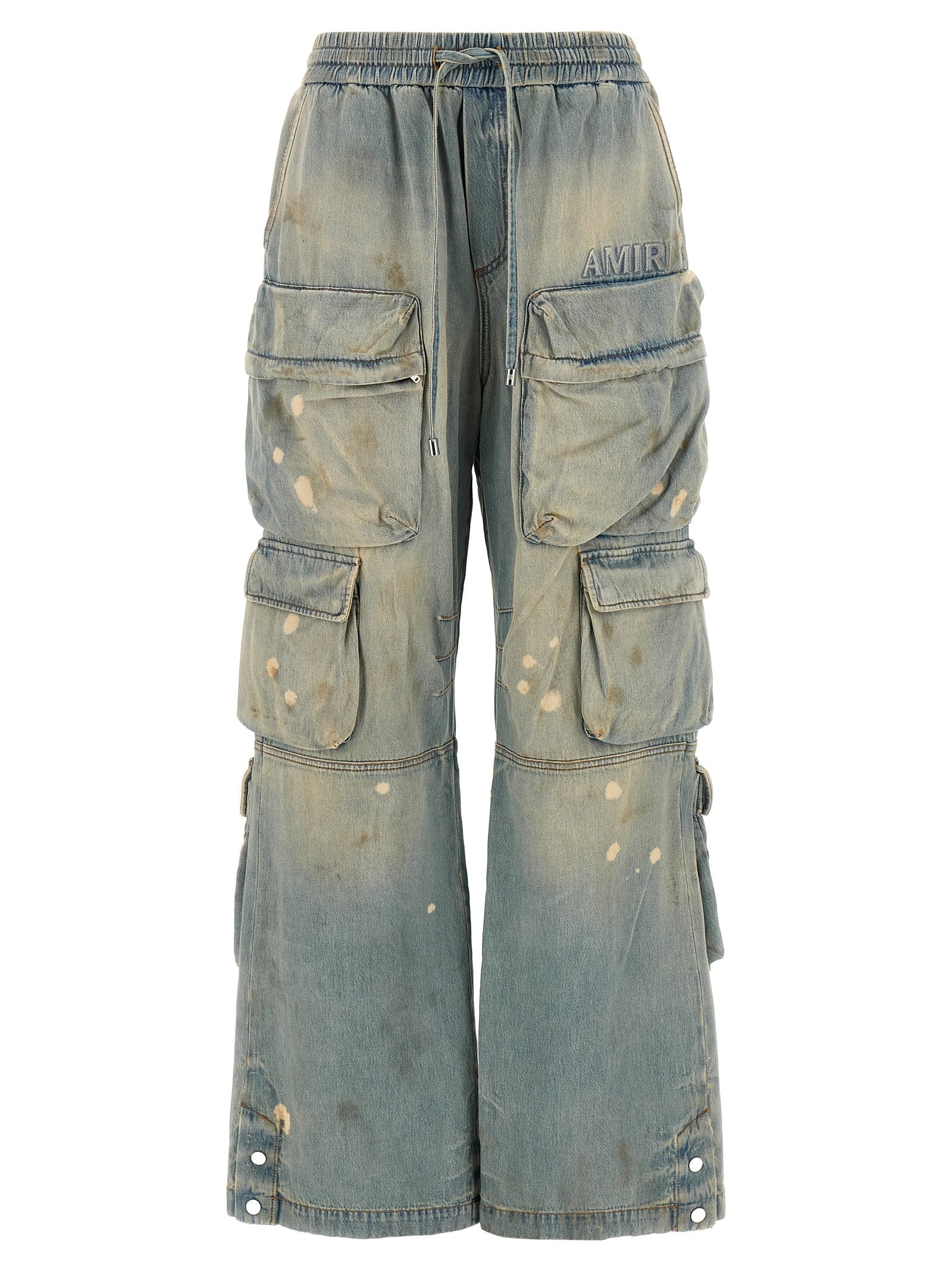 Amiri Distressed Wide Leg Jeans