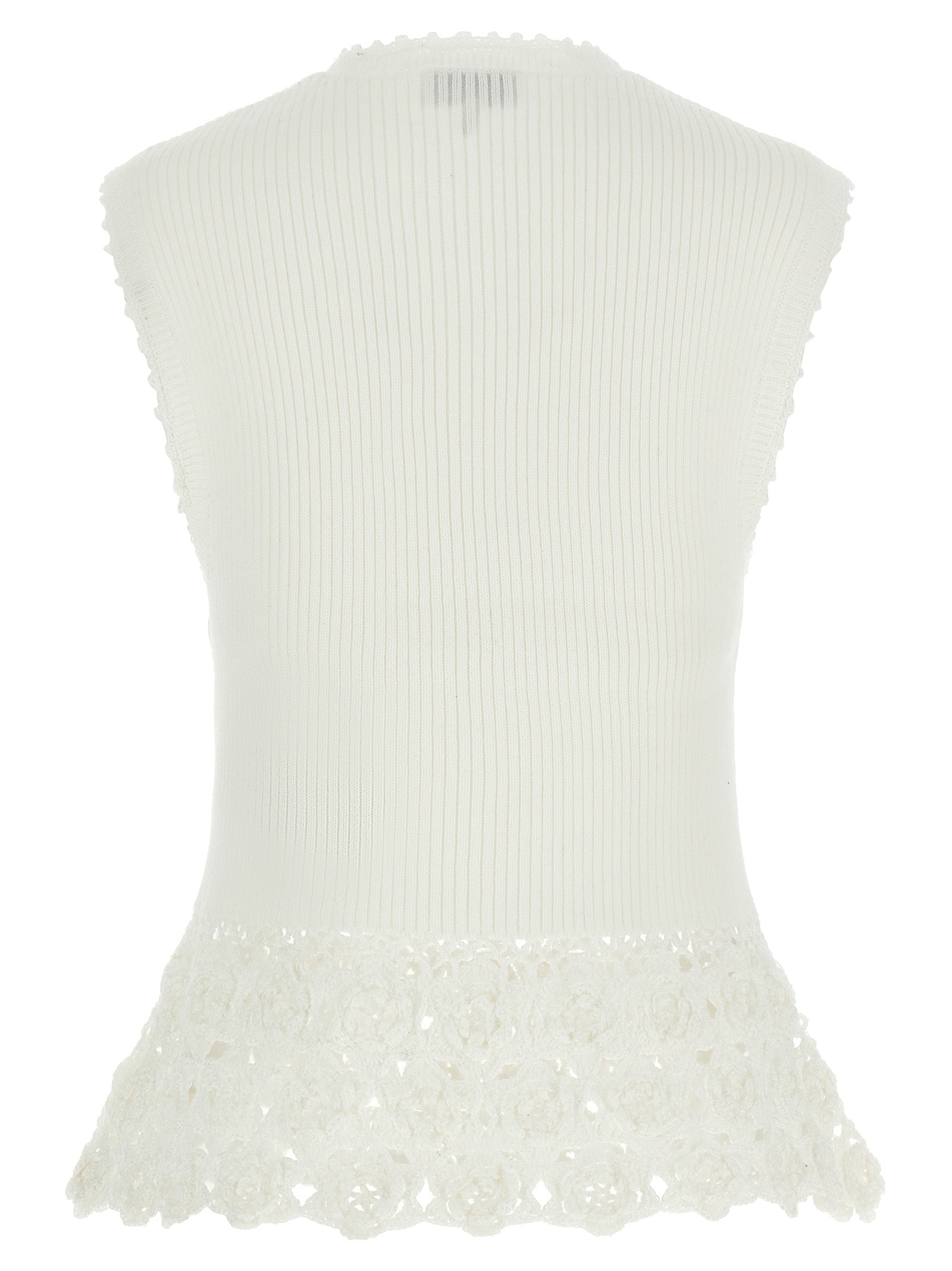Ganni Crochet Knitted Ribbed top