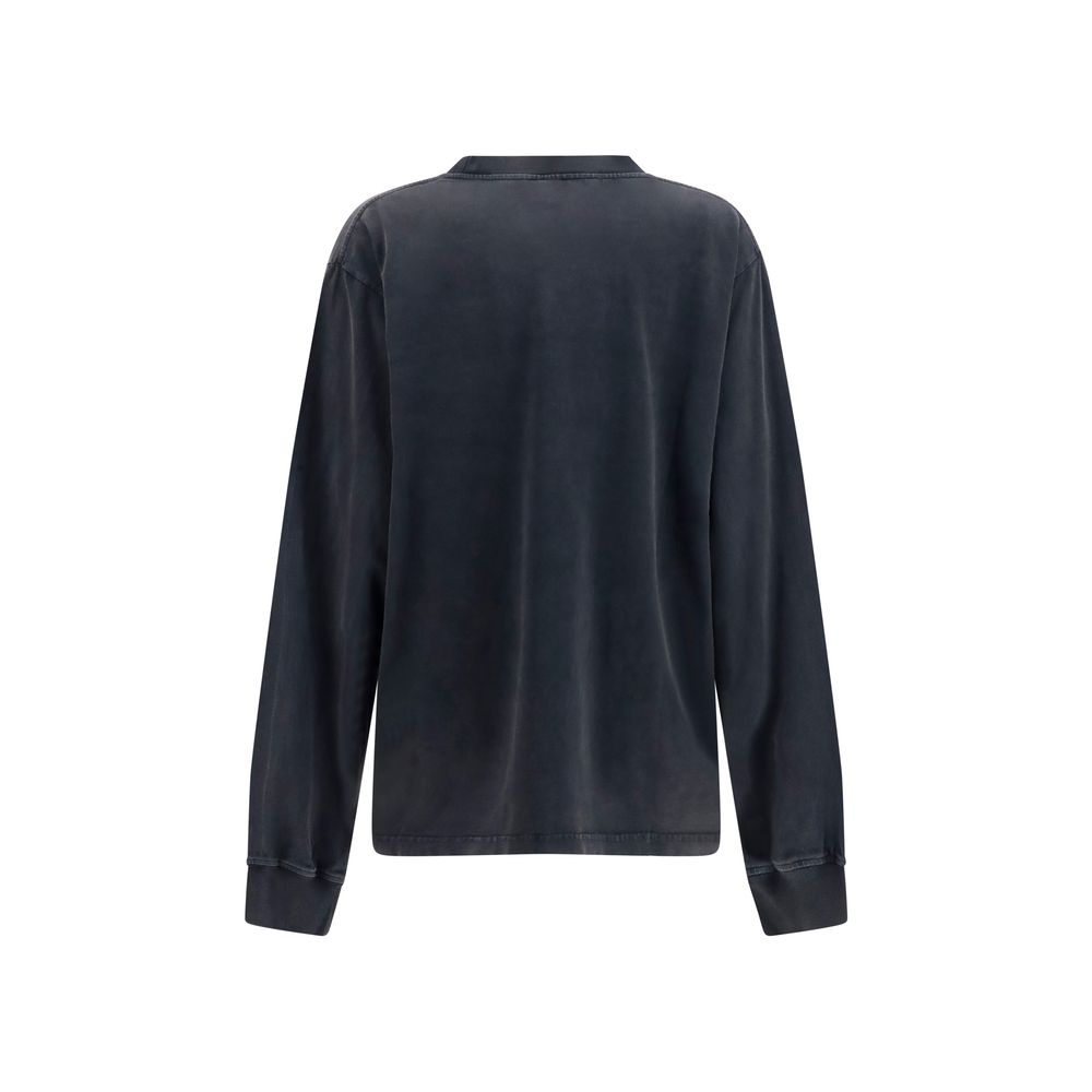 Alexander Wang Logo Crewneck Long-Sleeve Sweatshirt