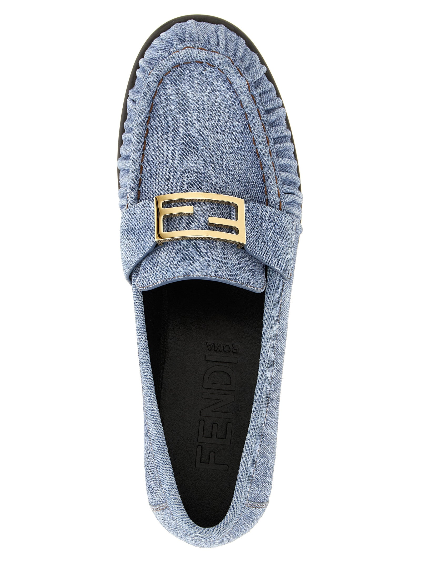 Fendi Baguette Slip On Loafers